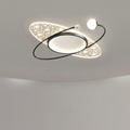 Oval Star Orbit LED Ceiling Light With Black Frame 52cm Flush Mount