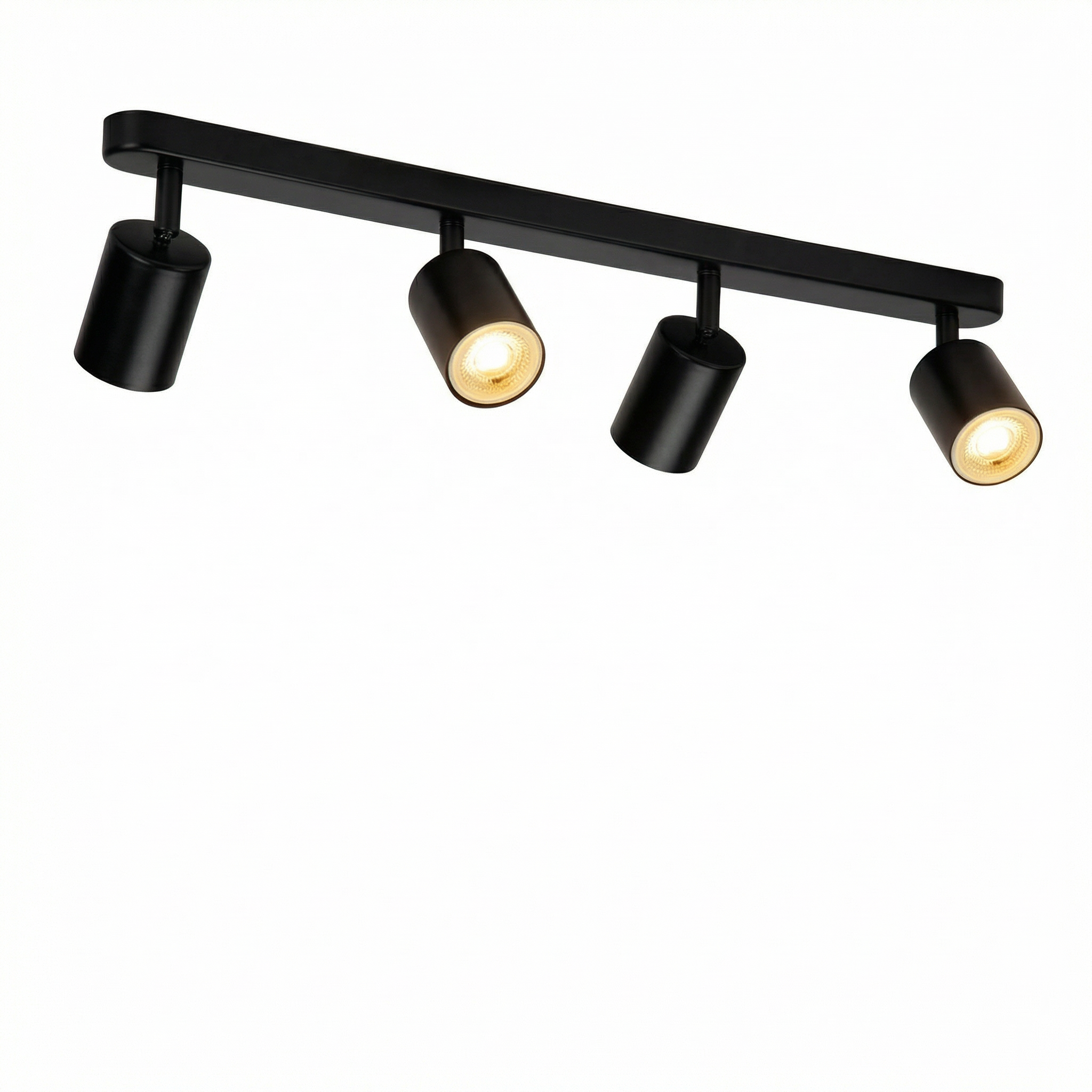 Modern 4 Head Adjustable Ceiling Spotlight Bar With Rectangular Base
