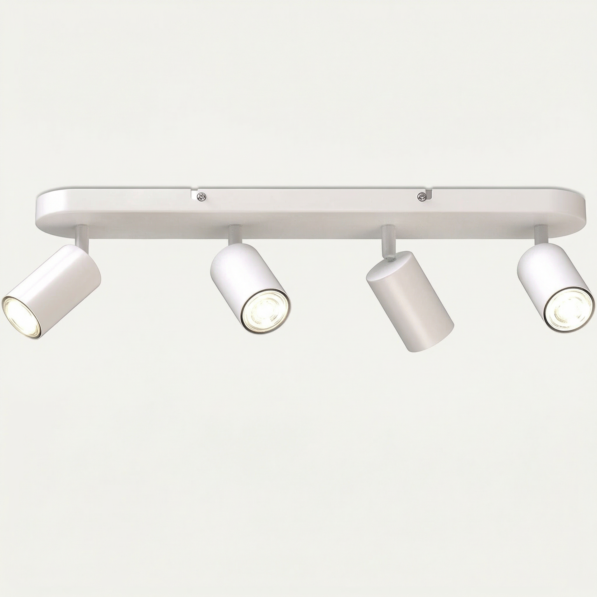 Modern 4 Head Adjustable Ceiling Spotlight Bar With Rectangular Base