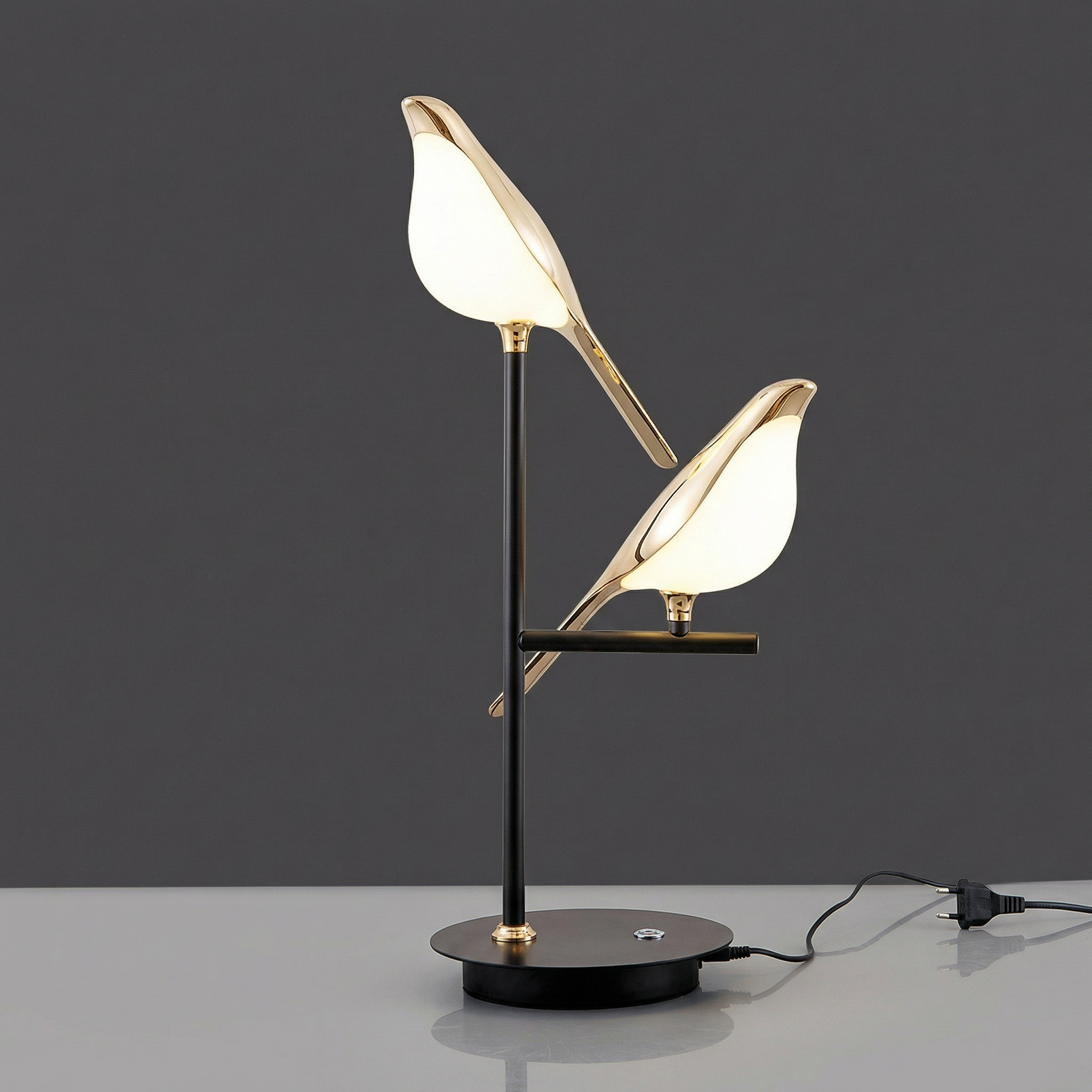 Nordic Bird Led Table Lamp With Sleek Metal Stand And Ambient Glow