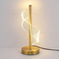 Modern Spiral LED Table Lamp With Gold Metal Frame And Clear Acrylic Body