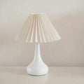 Contemporary Black Gourd Base Bedside Lamp With Pleated Shade