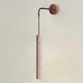 30cm Travertine Tube Wall Lamp Minimalist Stone Cylinder Light
