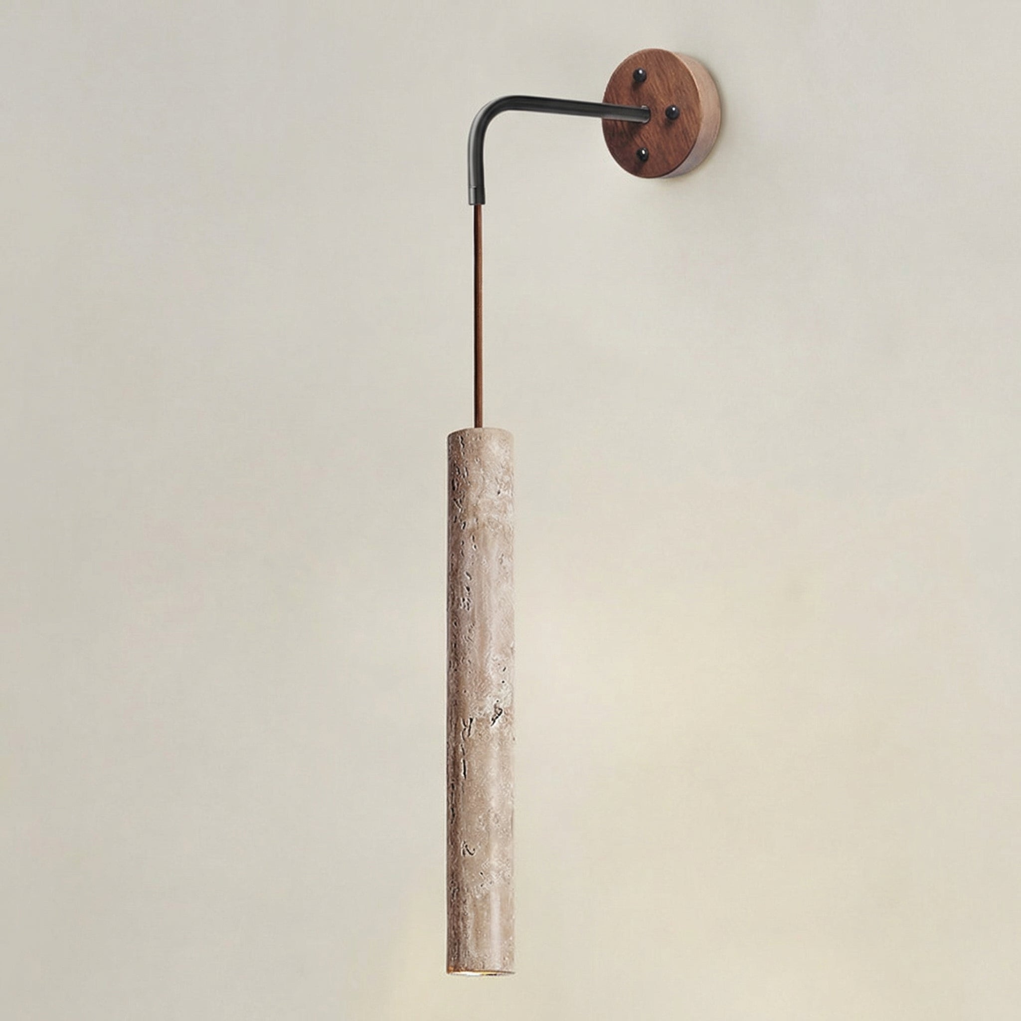 30cm Travertine Tube Wall Lamp Minimalist Stone Cylinder Light