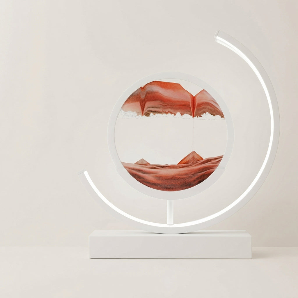 3D Quicksand Art Table Lamp With Flowing Sand Design For Modern Home Decor