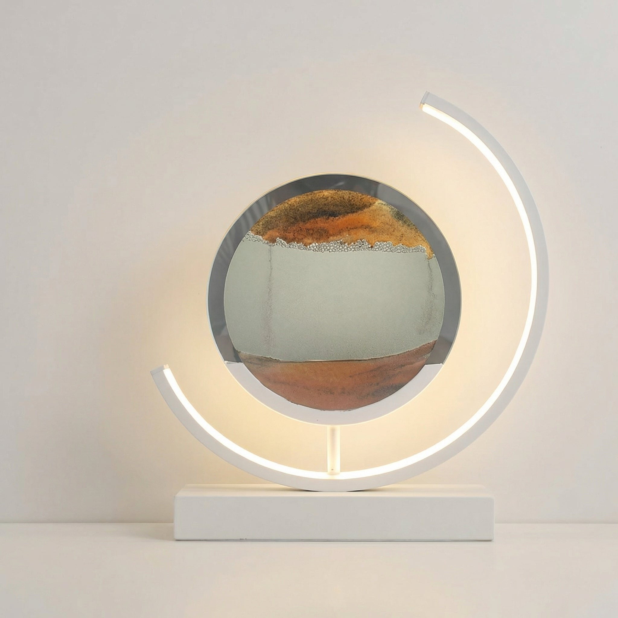 3D Quicksand Art Table Lamp With Flowing Sand Design For Modern Home Decor