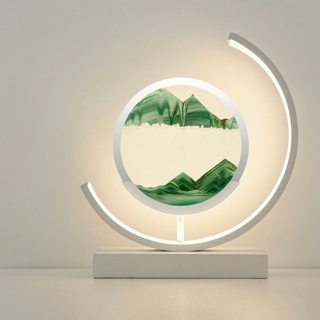 3D Quicksand Art Table Lamp With Flowing Sand Design For Modern Home Decor