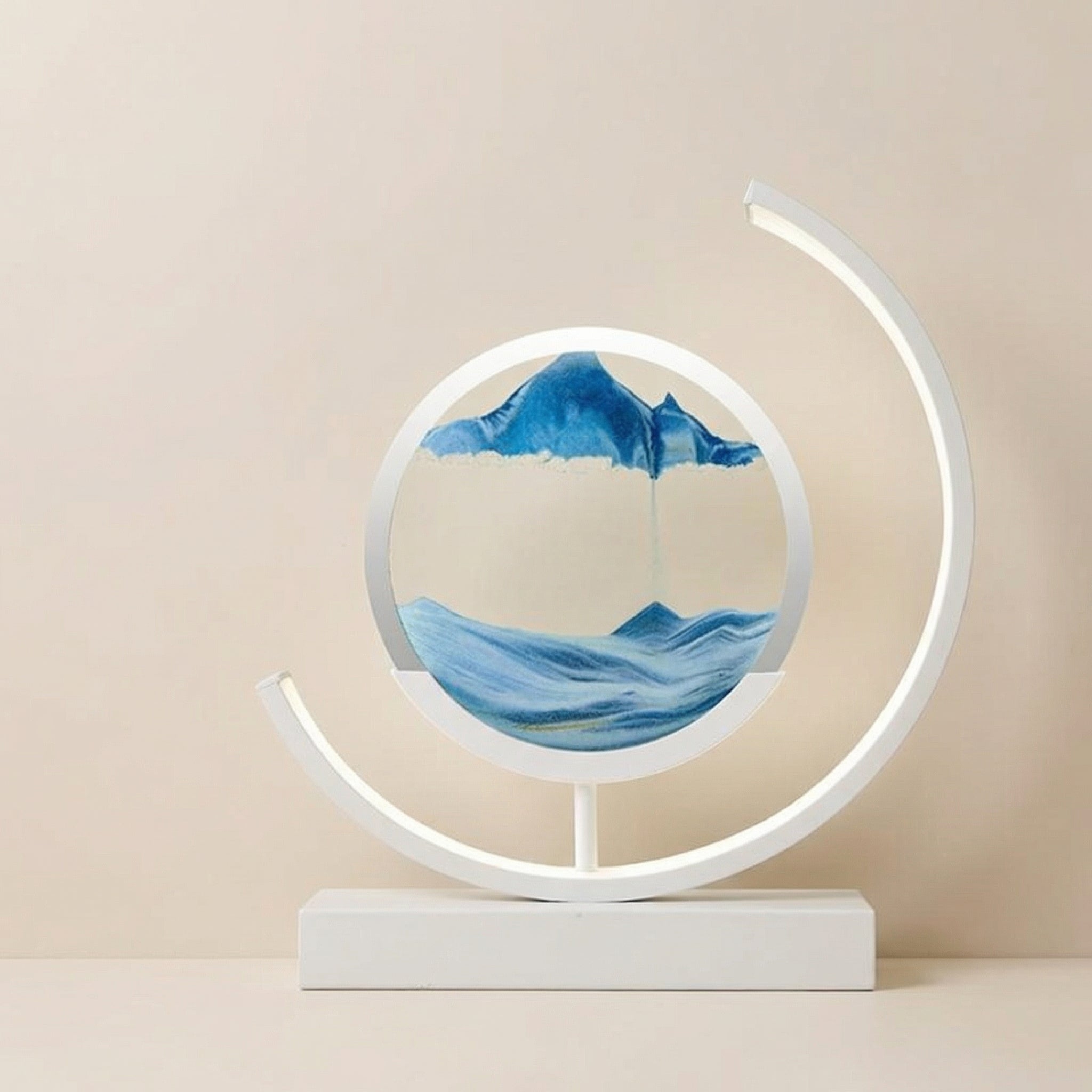 3D Quicksand Art Table Lamp With Flowing Sand Design For Modern Home Decor