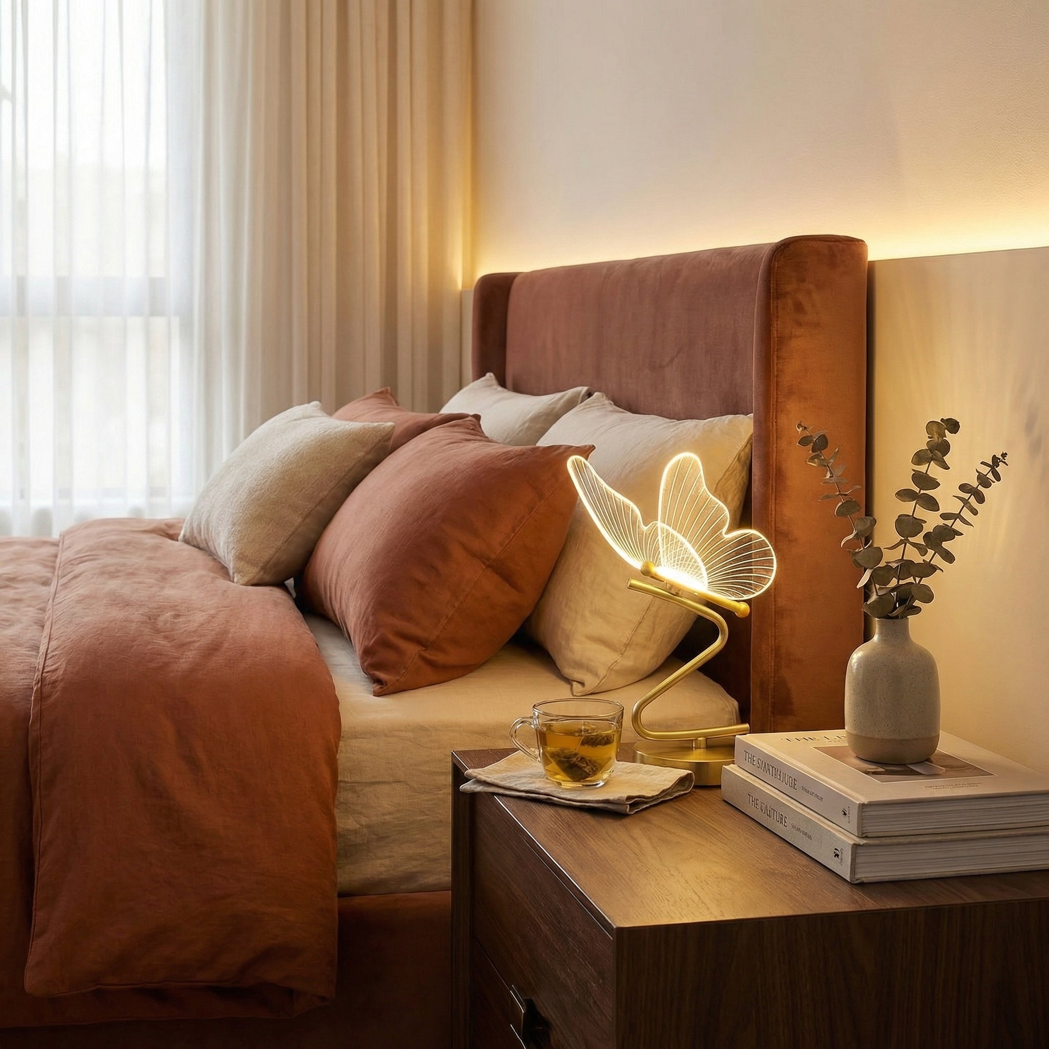 Modern Nordic Butterfly Pendant Light Sculptural Metal Chandelier For Bedroom