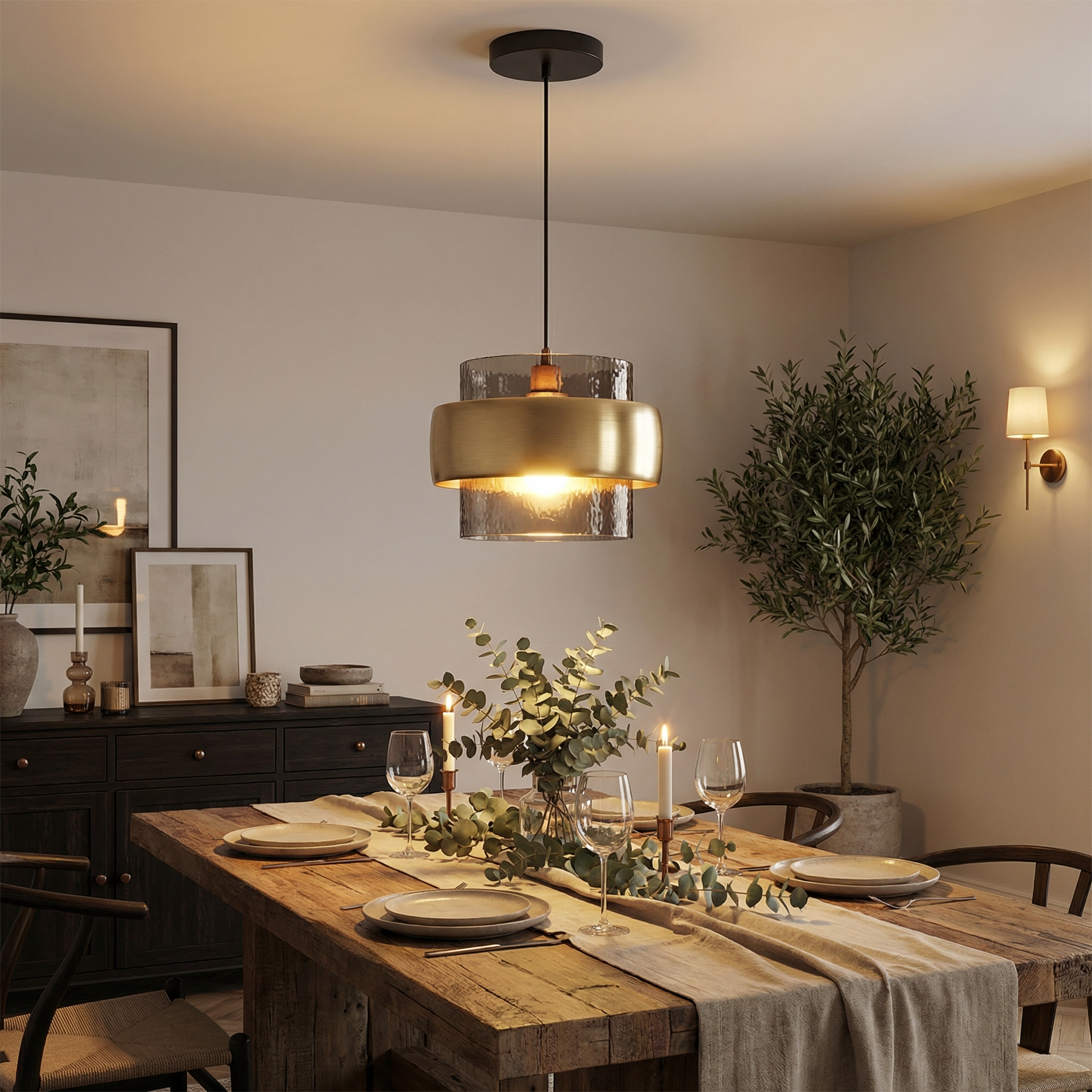 Nordic Glass Minimalist Modern Three Head Candle Design Chandelier