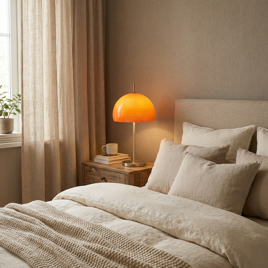 Bauhaus Mushroom Table Lamp With Gradient Shade And Ambient Glow