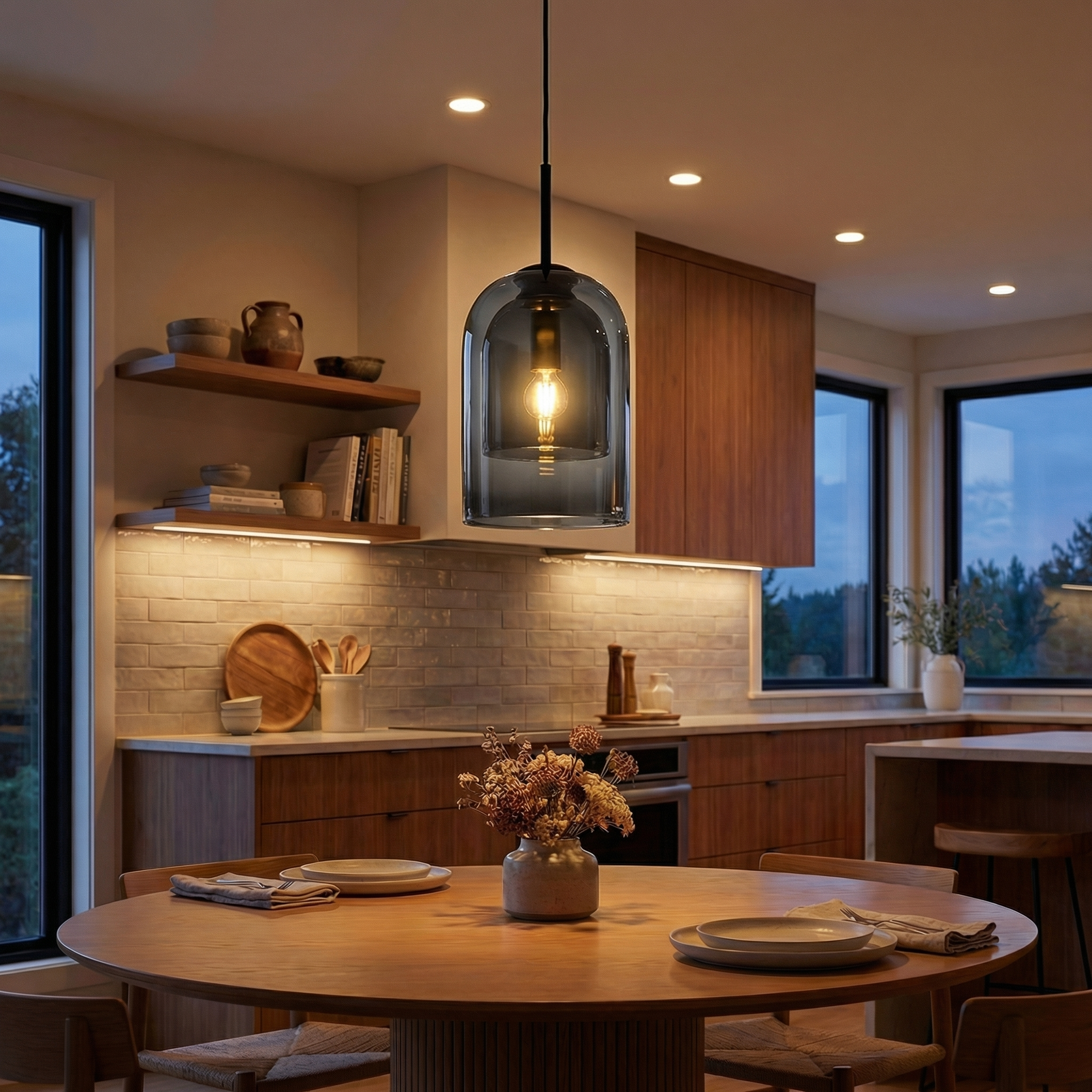 Modern Nordic Single Light Glass Pendant Ceiling Chandelier Light
