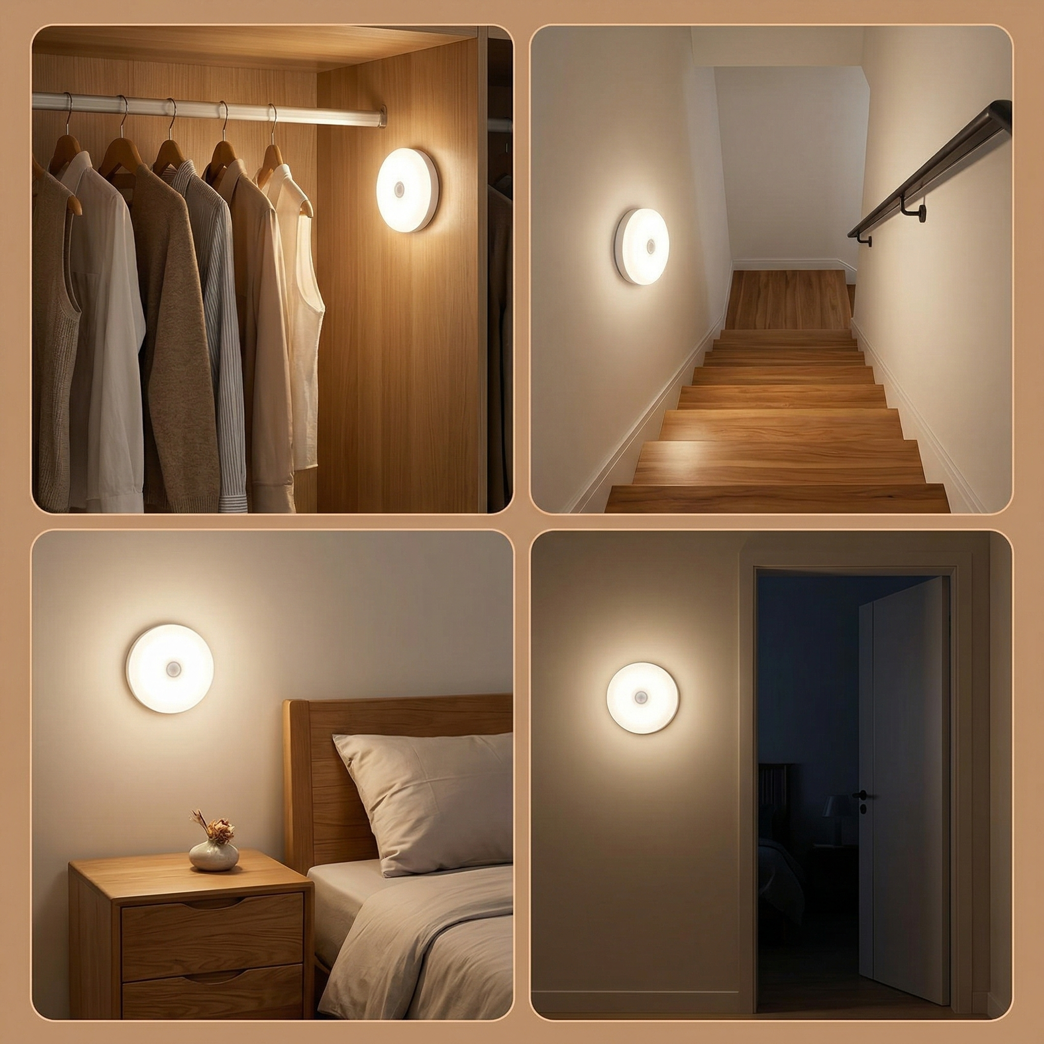 Rechargeable LED Motion Sensor Night Light For Bedrooms And Cabinets
