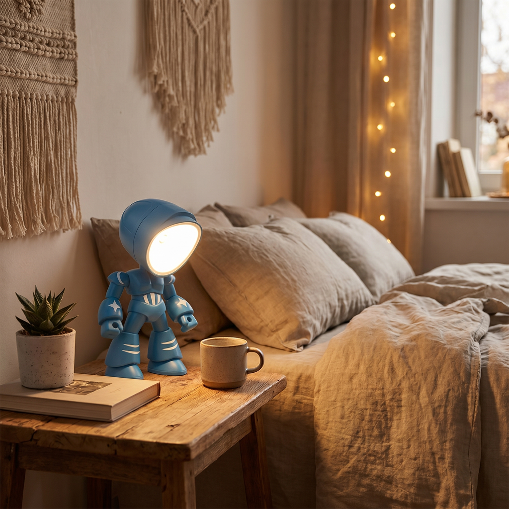 Aurora Robot LED Night Light Soft White Glow Bedroom For Kids