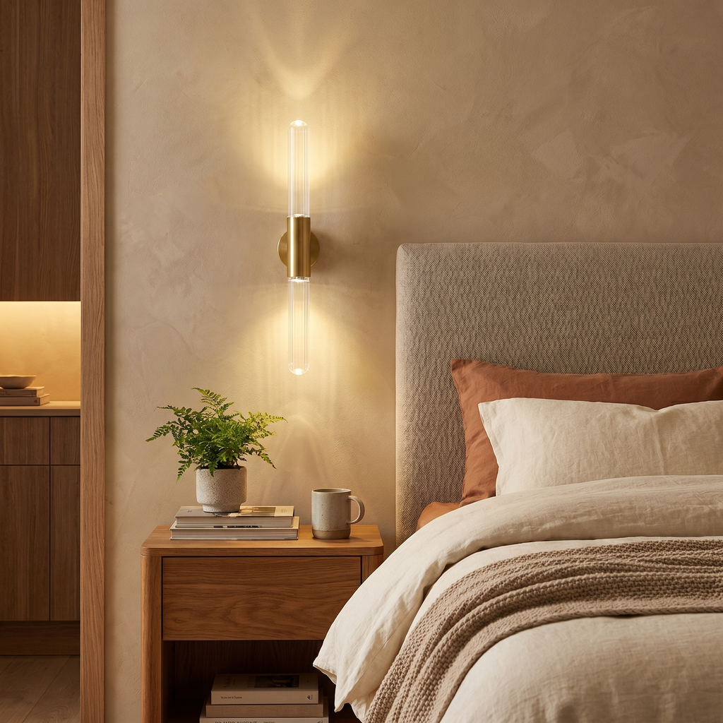 Lumina Brass Wall Sconce Light Vertical Corridor Wall Fixture