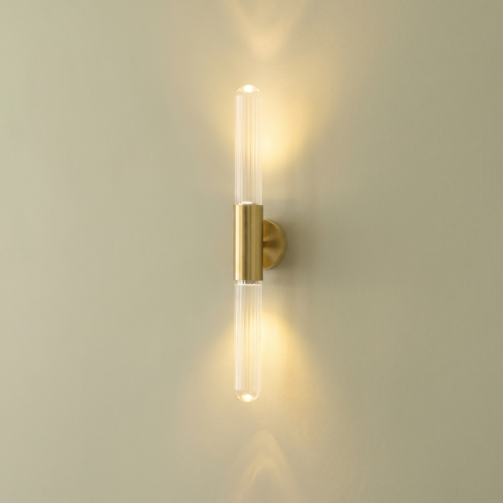 Lumina Brass Wall Sconce Light Vertical Corridor Wall Fixture