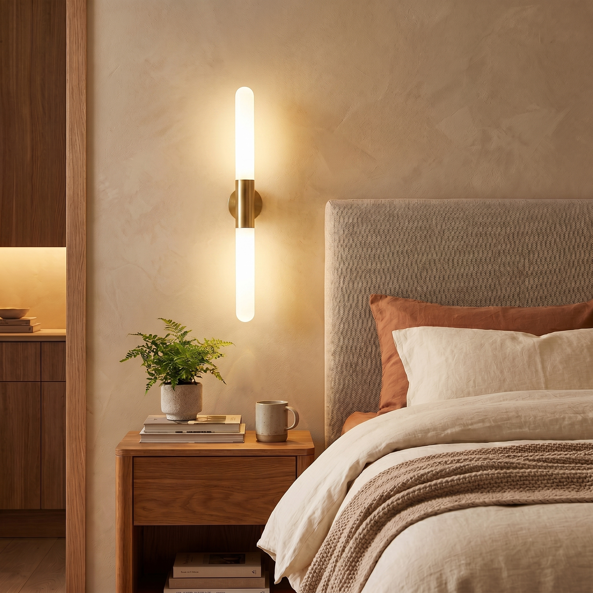 Lumina Brass Wall Sconce Light Vertical Corridor Wall Fixture