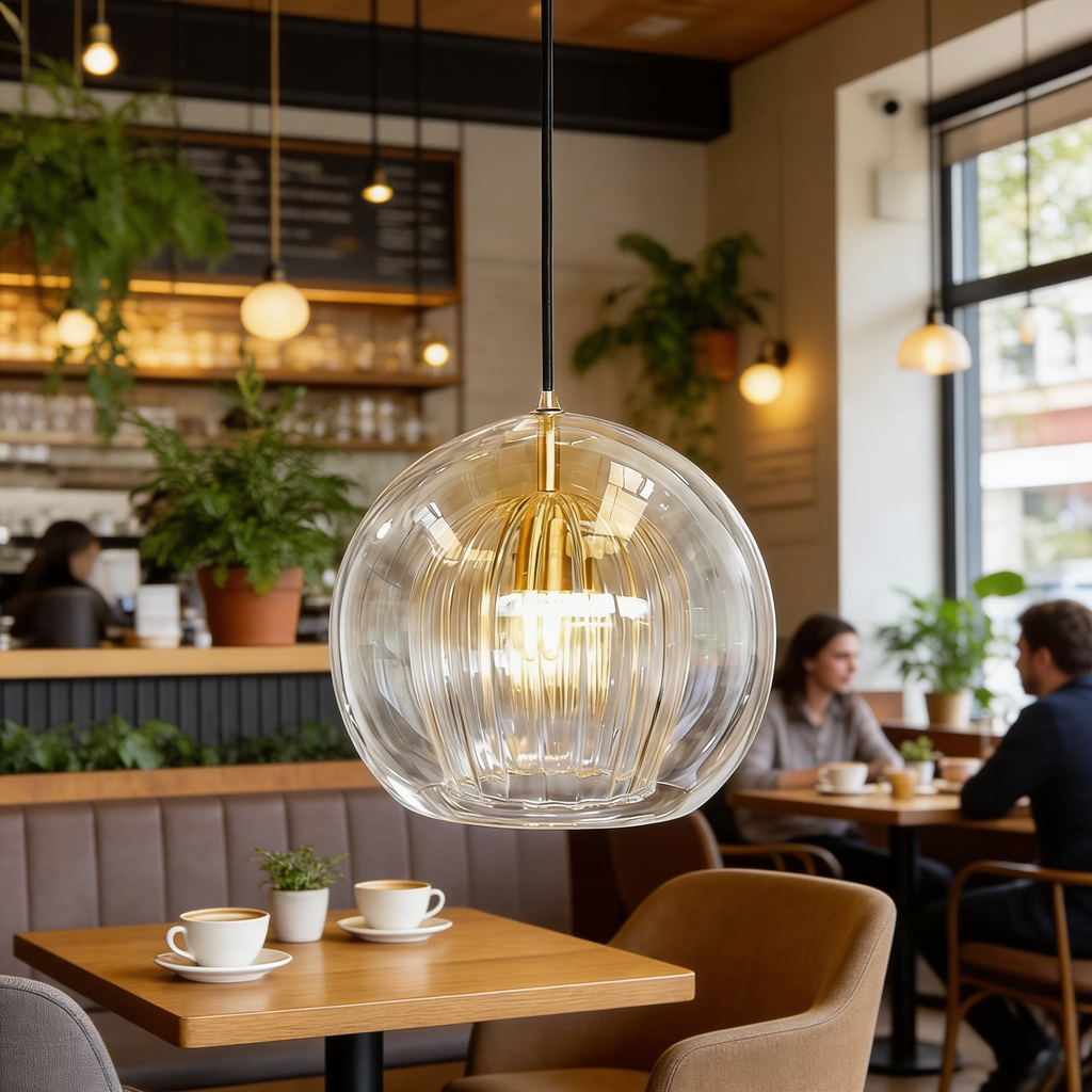 Modern Clear Glass 25Cm Pendant Light Indoor Ceiling Lamp Fixture