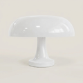 Glossy Orange Scandinavian Mushroom Table Lamp With Soft Dome Shade