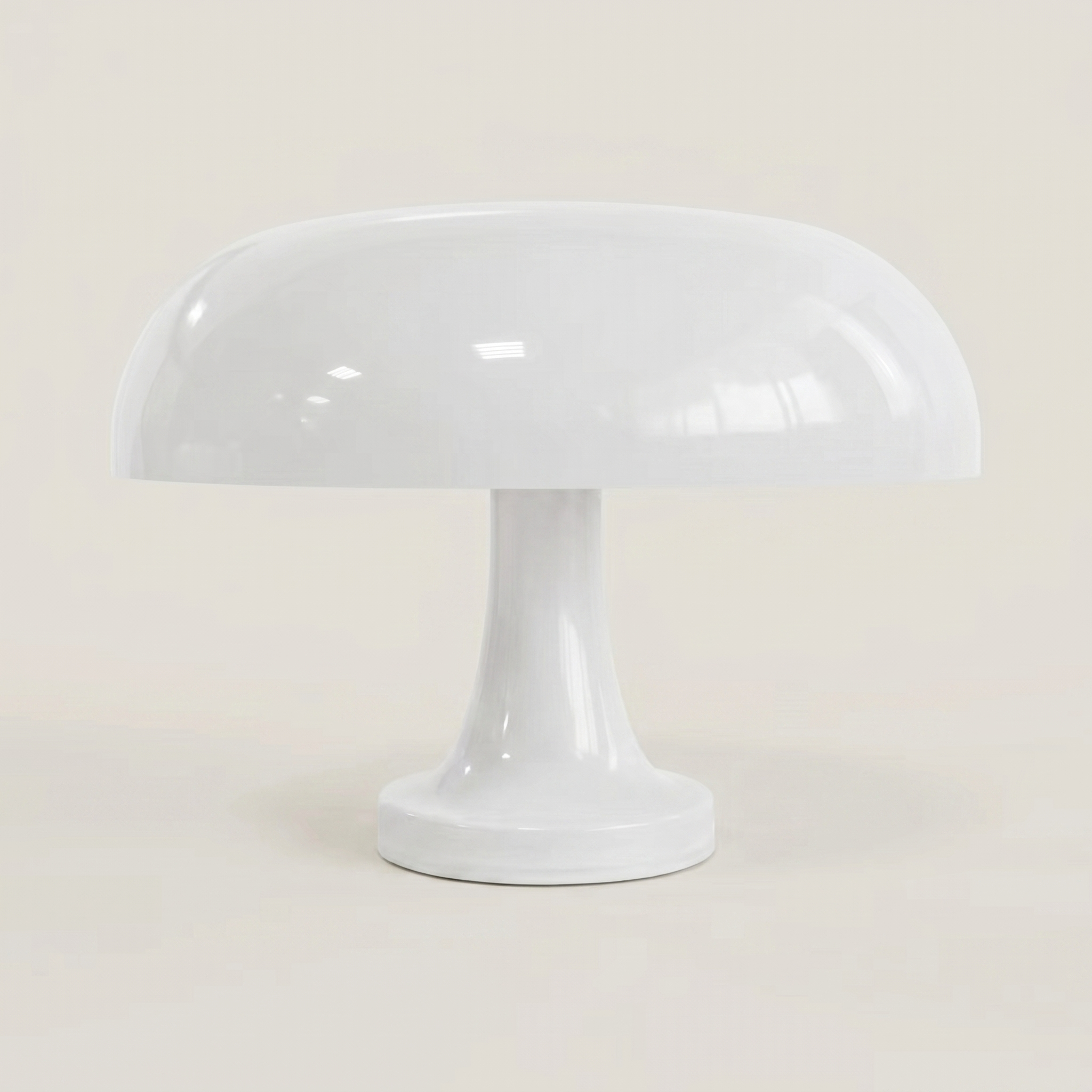 Glossy Orange Scandinavian Mushroom Table Lamp With Soft Dome Shade