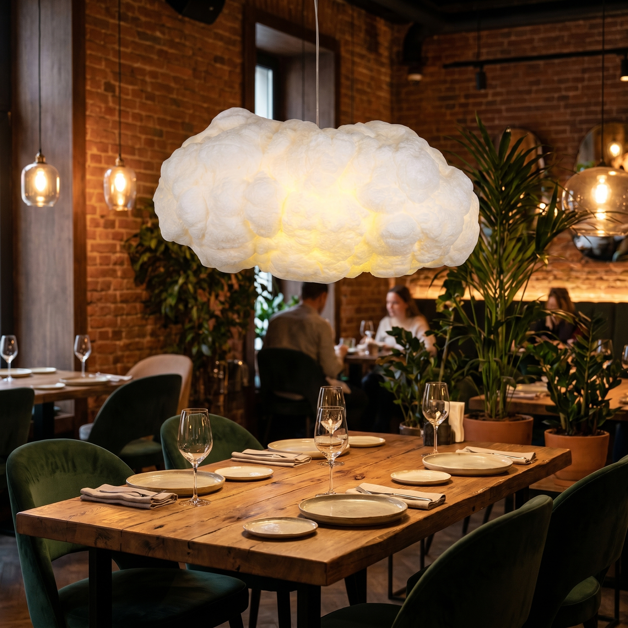Zenthos Modern Cloud Textured Pendant Ceiling Lamp White Shade