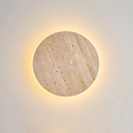 Minimalist Travertine Round LED Wall Sconce Light