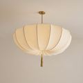 Indoor Nordic French Cream Fabric Chandelier With Layered Design