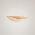 Japanese Wabisabi Silk Pendant Light With Sailing Silhouette Design