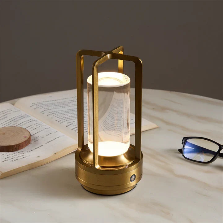 Aethera Modern Wireless Lantern Desk Lamp Crystal Core