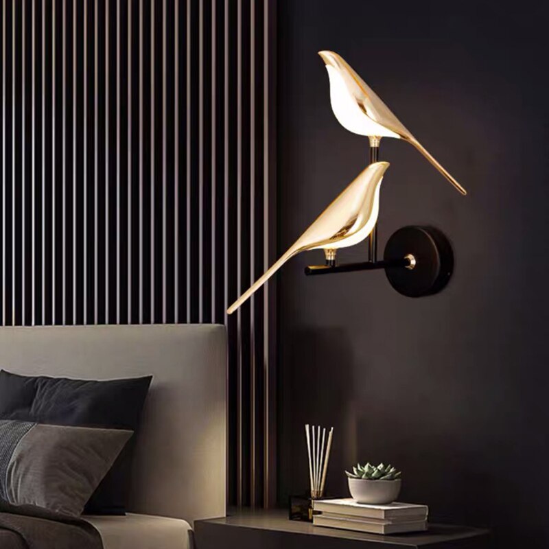 Modern LED Bird Wall Sconce Sculptural Minimalist Metal Light