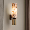 Solid Marble And Copper Wall Light Featuring Integrated LED Bulb