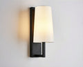 Modern Black Rectangular LED Wall Lamp With Fabric Shade Indoor Lighting