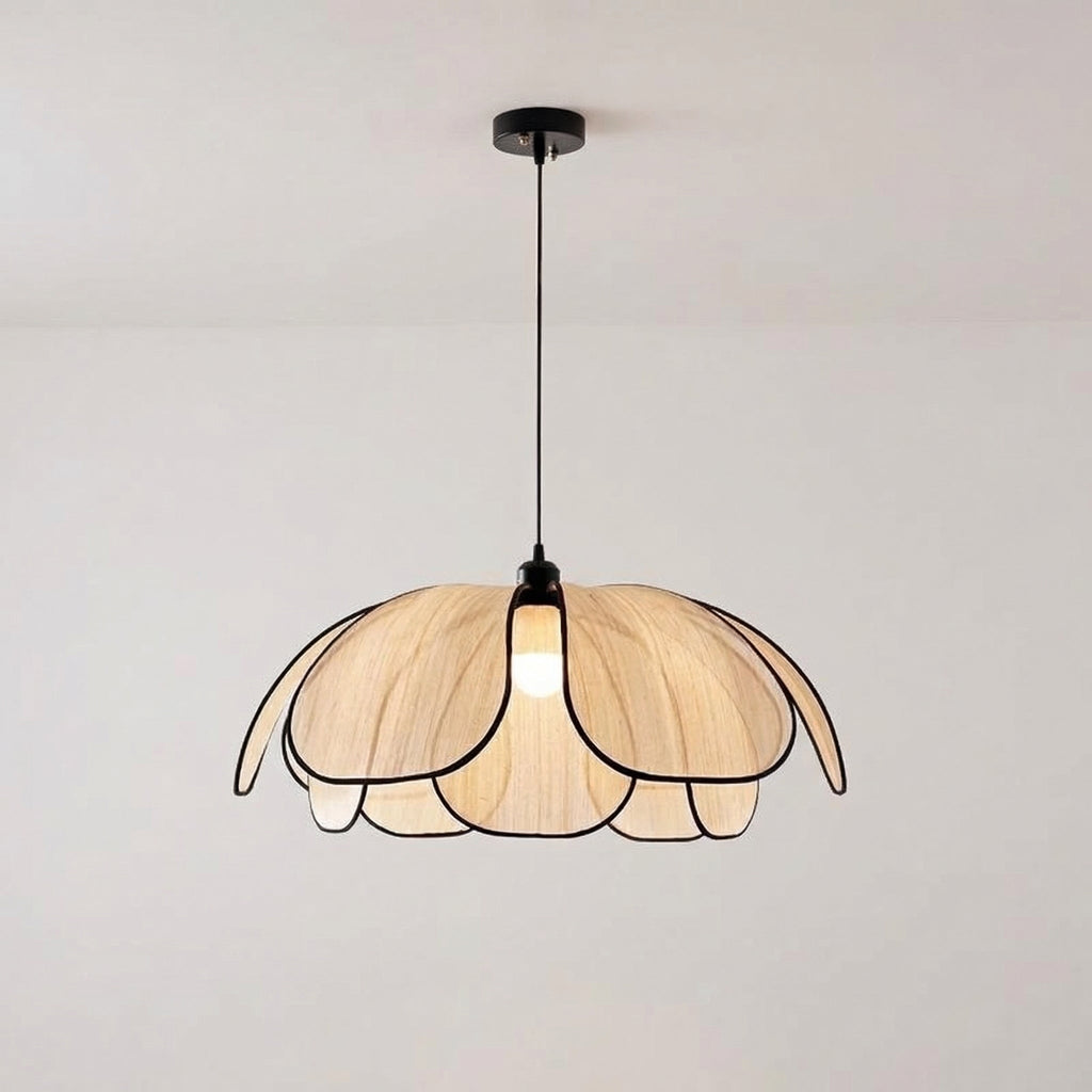 NordicLight Vintage Petal Cream Fabric Pendant Light Indoor Ceiling Lamp