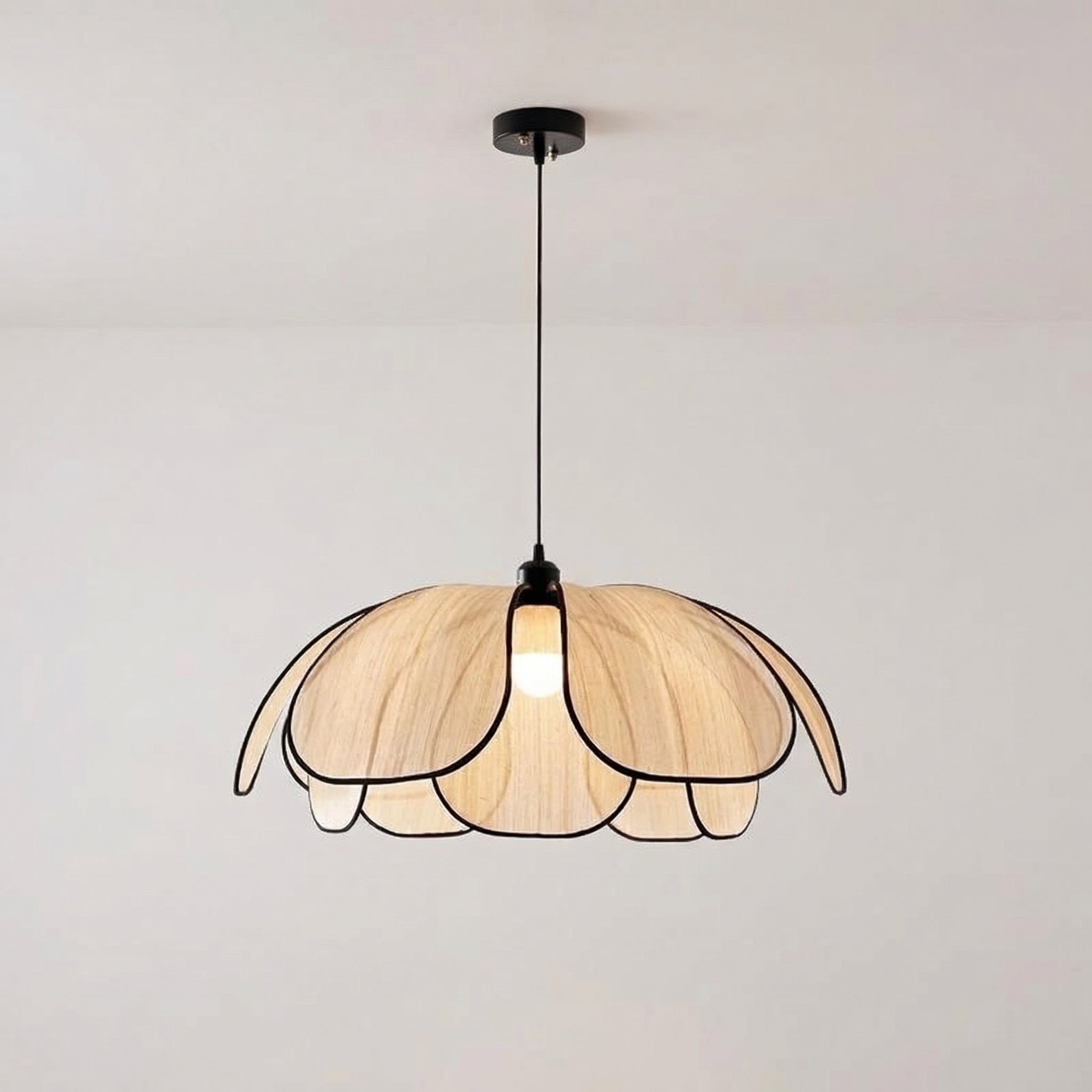 NordicLight Vintage Petal Cream Fabric Pendant Light Indoor Ceiling Lamp