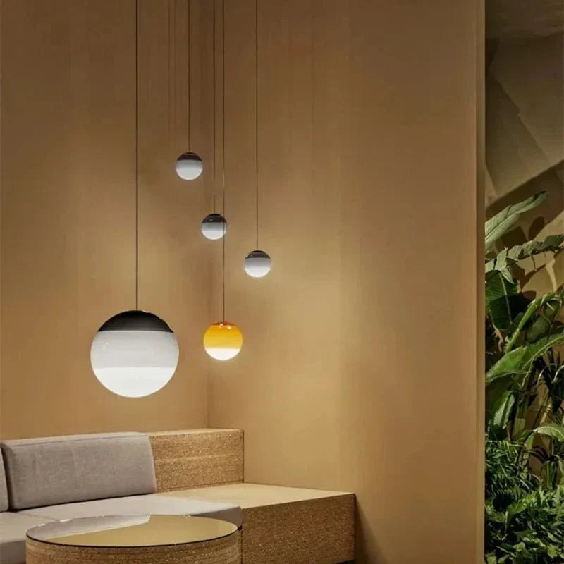 Modern Color Gradient Glass Pendant Lamp Contemporary Home Lighting
