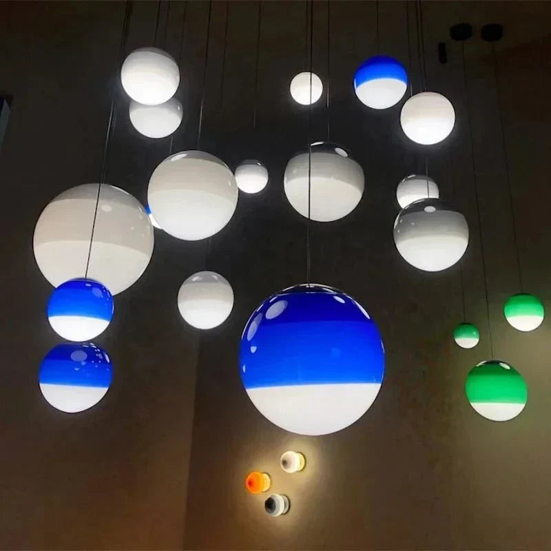 Modern Color Gradient Glass Pendant Lamp Contemporary Home Lighting