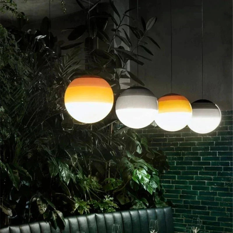 Modern Color Gradient Glass Pendant Lamp Contemporary Home Lighting