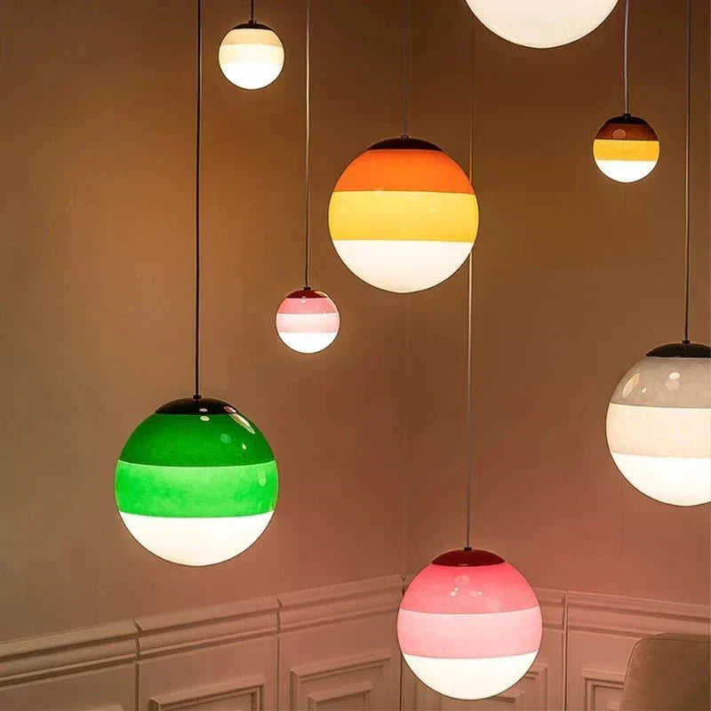 Modern Color Gradient Glass Pendant Lamp Contemporary Home Lighting