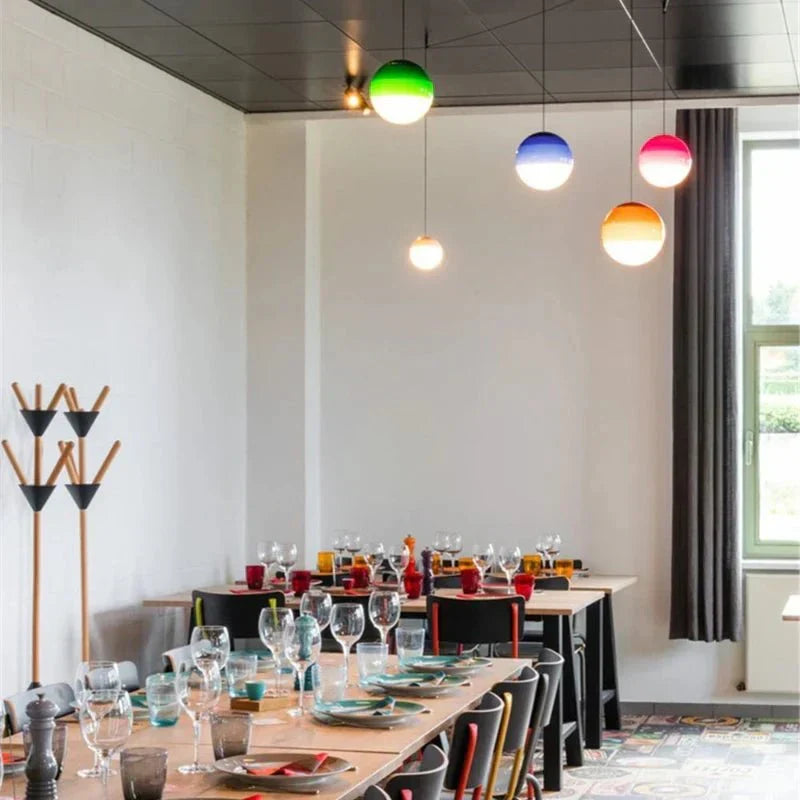 Modern Color Gradient Glass Pendant Lamp Contemporary Home Lighting