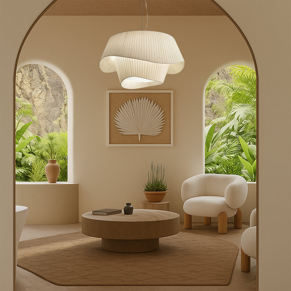 Natural Round Woven Rattan Pendant Ceiling Lamp With Adjustable Cord