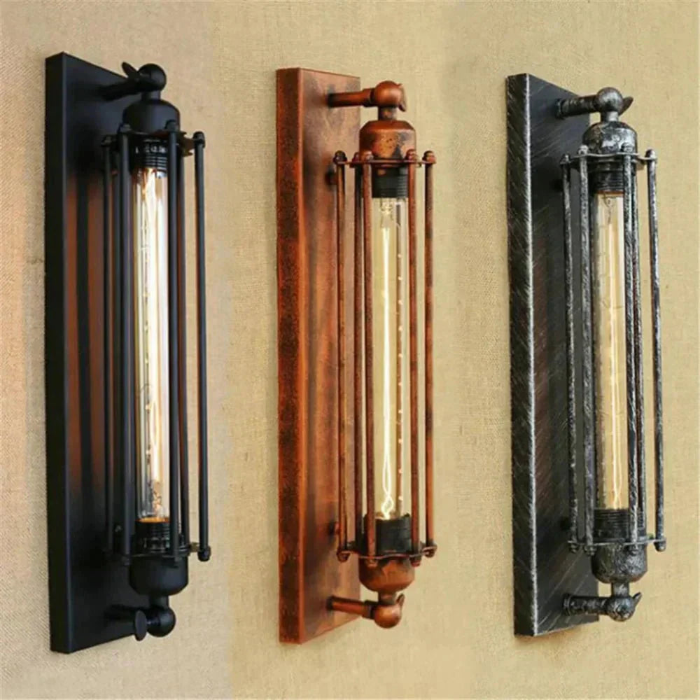 Vintage Industrial Matte Black Wall Mounted Led Fixture Light