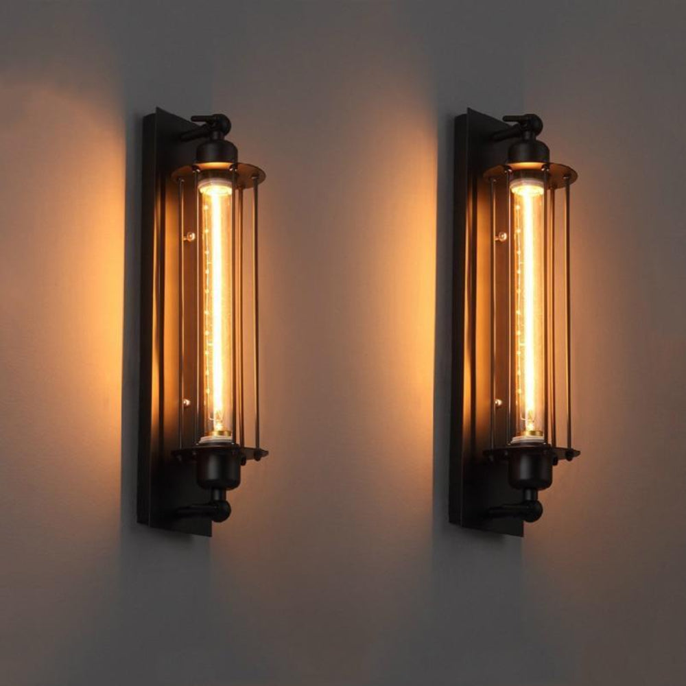 Vintage Industrial Matte Black Wall Mounted Led Fixture Light