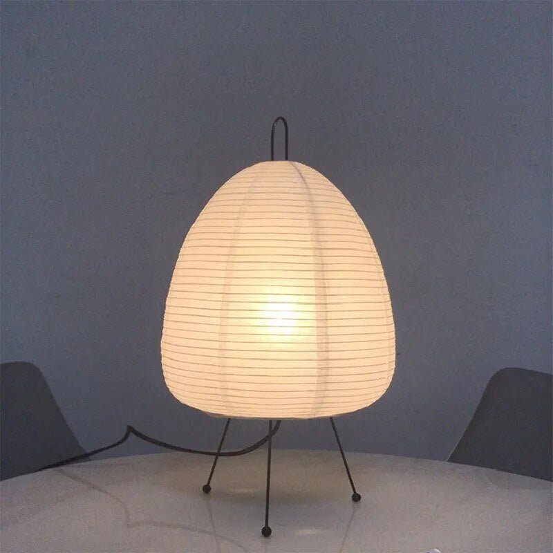 Modern Japanese Paper Lantern Table Lamp With Soft Ambient Lighting