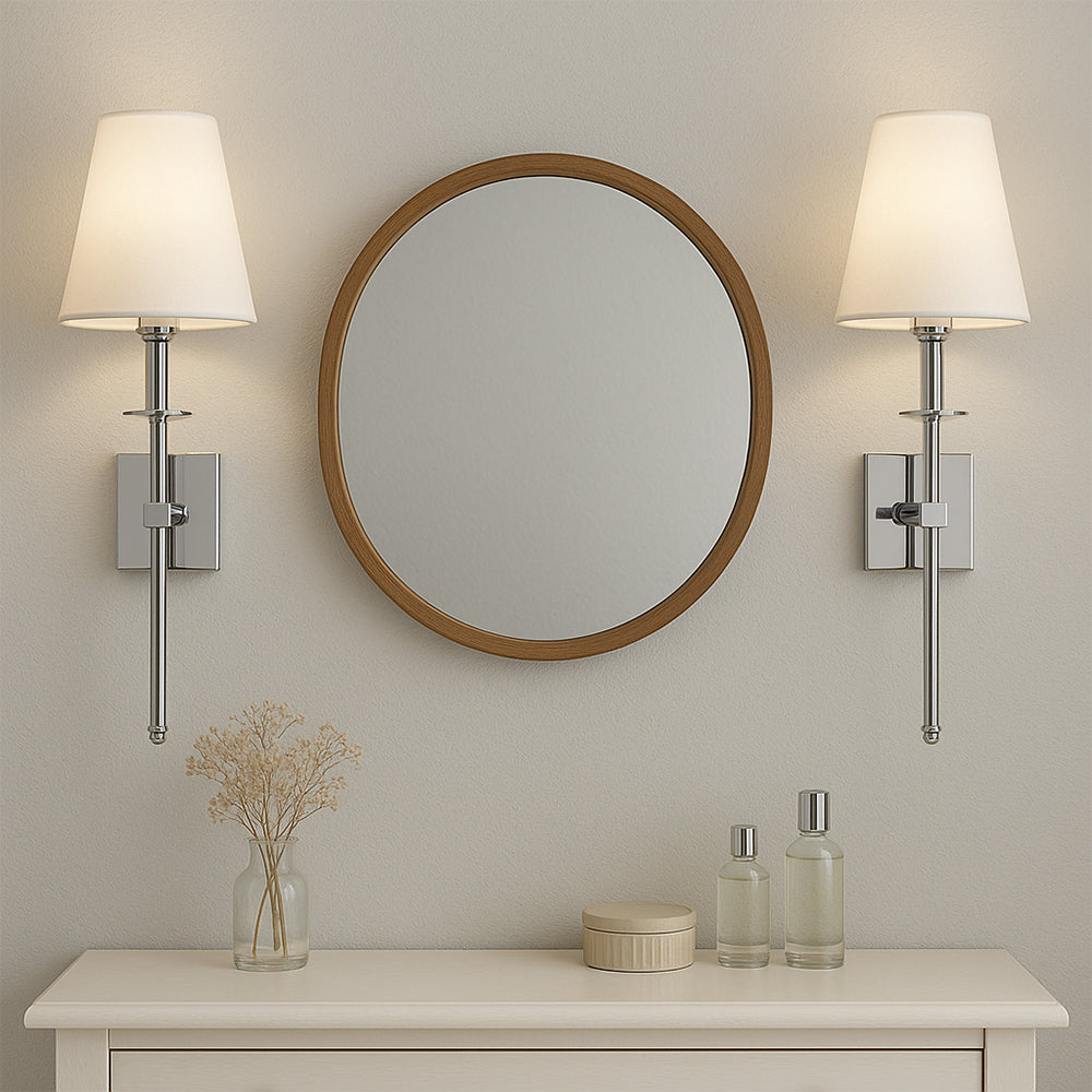 Modern Minimalist Wired Wall Light With Soft Fabric Diffuser Shade