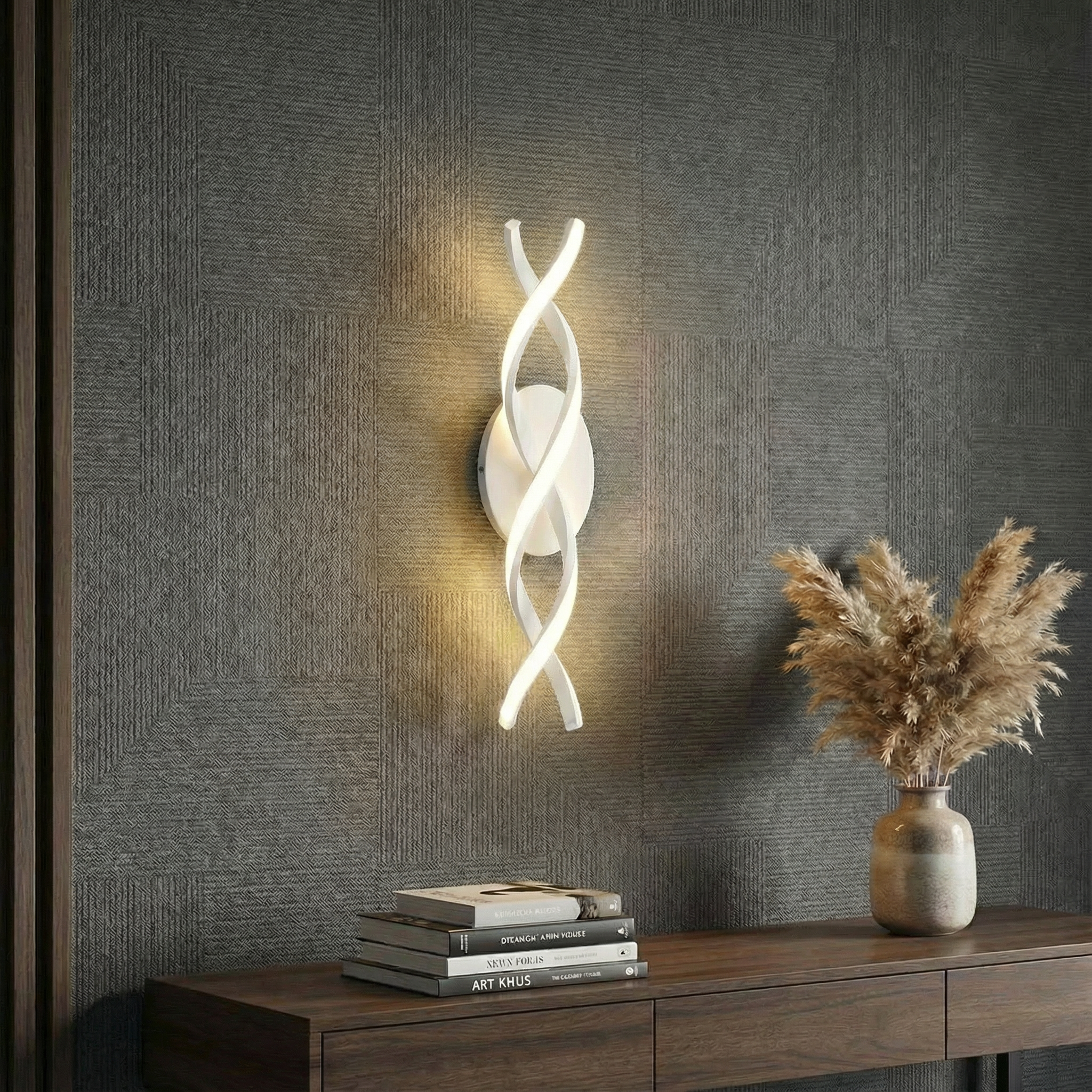 Spiral Aluminum LED Indoor Wall Lamp With Soft Ambient Lighting